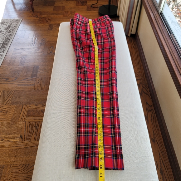 New! J.Crew Tall 4 Crop Straight-Leg Red Stewart Tartan Plaid Stretch Cotton NWT - Picture 7 of 10